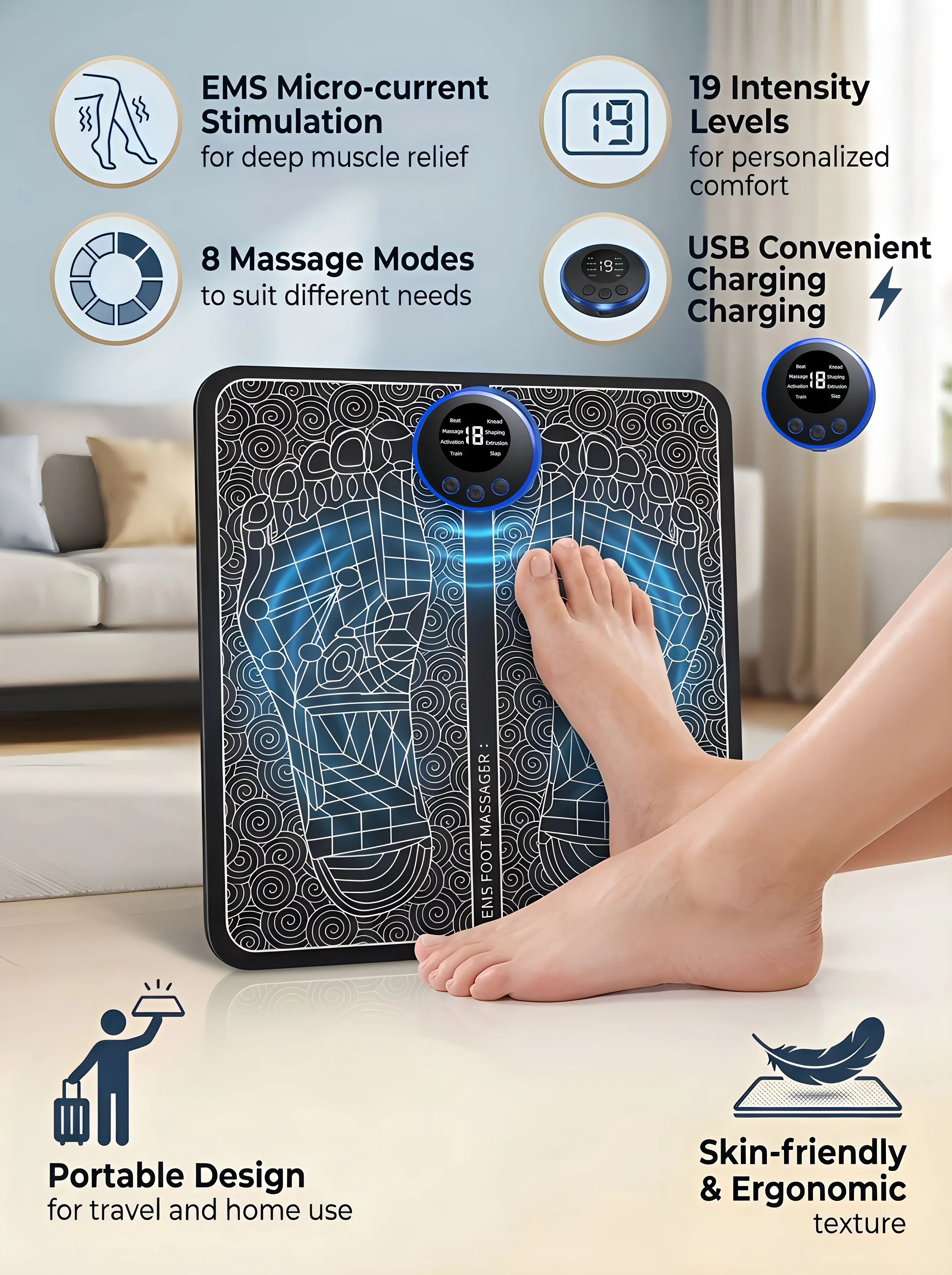 EaseLoom EMS Revive Foot Massager Mat
