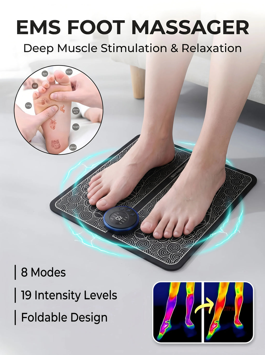 EaseLoom EMS Revive Foot Massager Mat