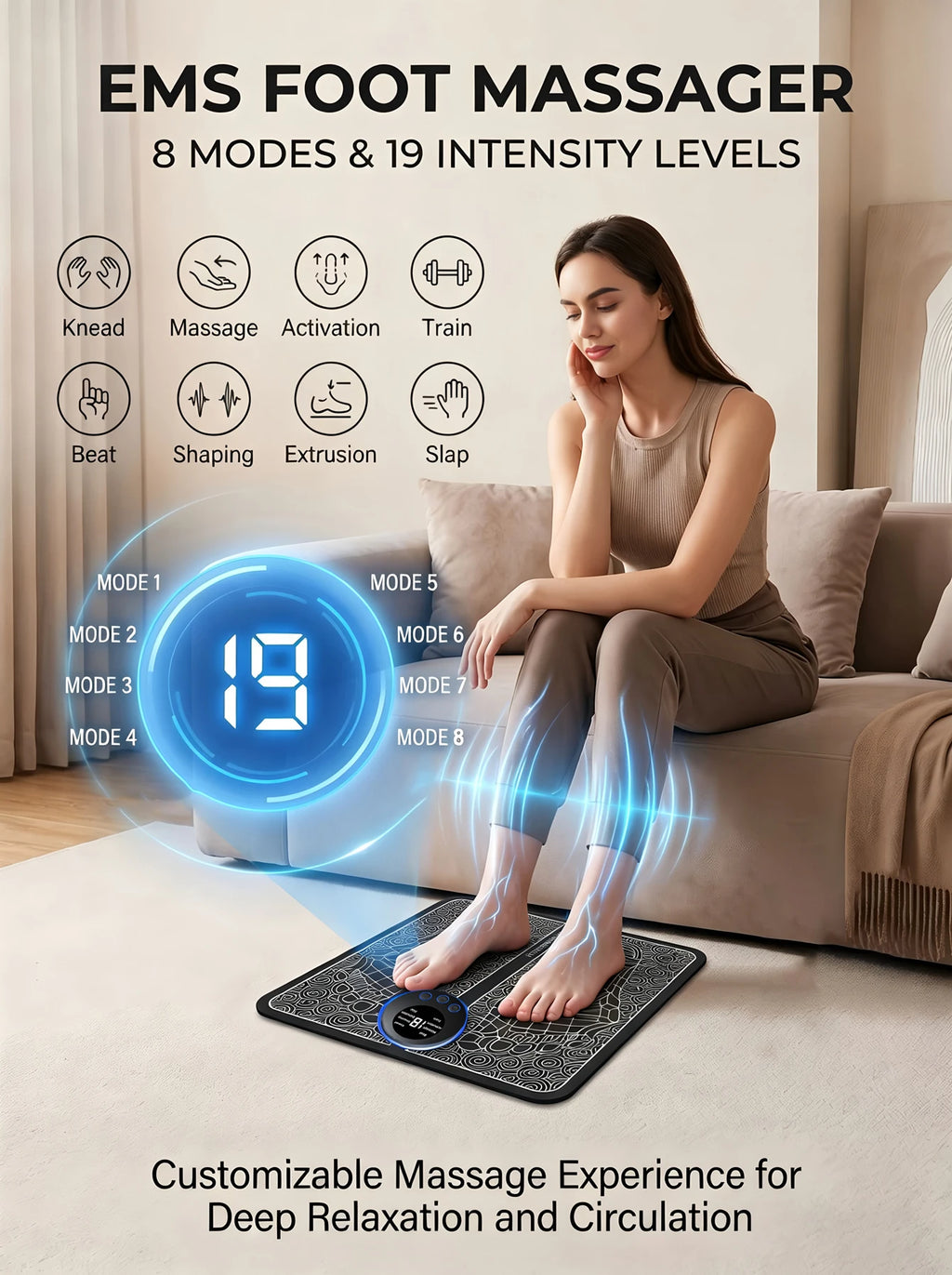 EaseLoom EMS Revive Foot Massager Mat